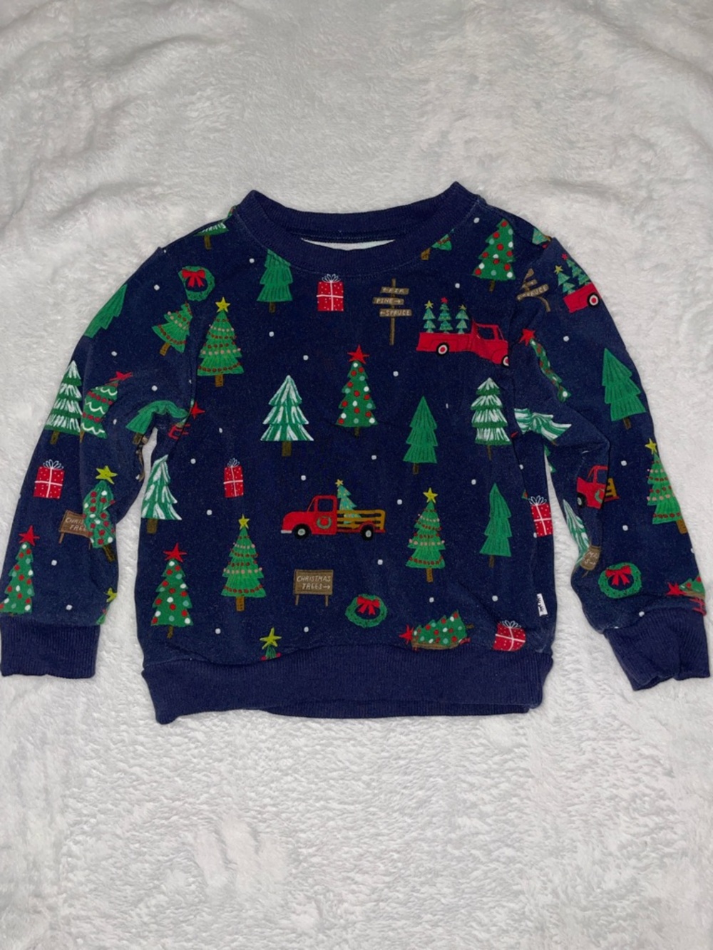 Little Sleepies Navy Crewneck Holiday Sweatshirt